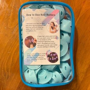 Blue Hair Rollers Set